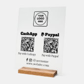 QR Code Bezahlung | CashApp PayPal Scan-to-Pay-Log Acrylschild (Winkel)