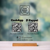 QR Code Bezahlung | CashApp PayPal Scan-to-Pay-Log Acrylschild (Neutral)