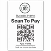 QR-Code Bezahlung per Online-E-Mail Aufkleber (Vorderseite)
