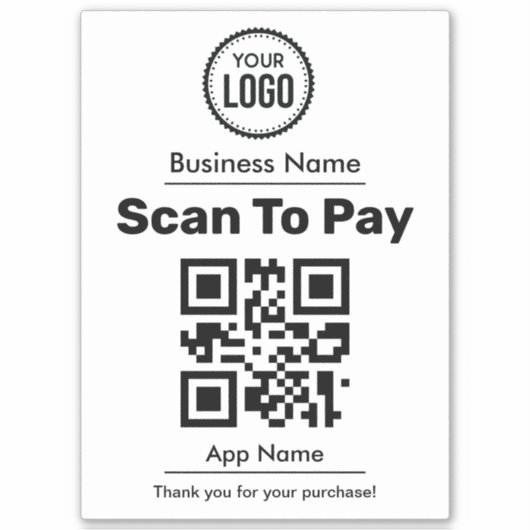 QR-Code Bezahlung per Online-E-Mail Aufkleber (Vorderseite)