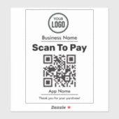 QR-Code Bezahlung per Online-E-Mail Aufkleber (Blatt)