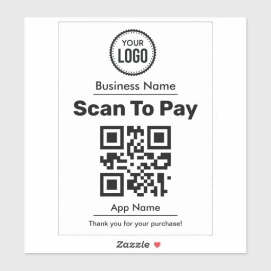 QR-Code Bezahlung per Online-E-Mail Aufkleber (Blatt)