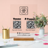 QR Code Bezahlung | Venmo & PayPal Digital Payment Acrylschild (Hochzeit)