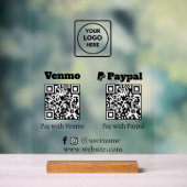 QR Code Bezahlung | Venmo & PayPal Digital Payment Acrylschild (Neutral)