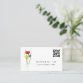 QR-Code Bezeichnung Wildblume von Unternehmensname Visitenkarte (Stehend Vorderseite)