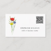 QR-Code Bezeichnung Wildblume von Unternehmensname Visitenkarte (Vorderseite)