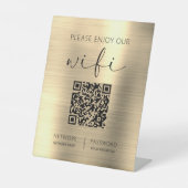 QR-Code Bitte genießen Sie unser Wifi Gold Sockelschild (Vorderseite)