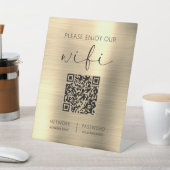 QR-Code Bitte genießen Sie unser Wifi Gold Sockelschild (In SItu)