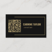 QR Code Black and Gold Consultant Visitenkarte (Vorderseite)