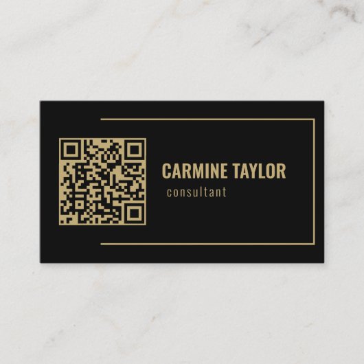 QR Code Black and Gold Consultant Visitenkarte (Vorderseite)