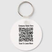 QR Code Black and White 2-Sided Business Template Schlüsselanhänger (Rückseite)