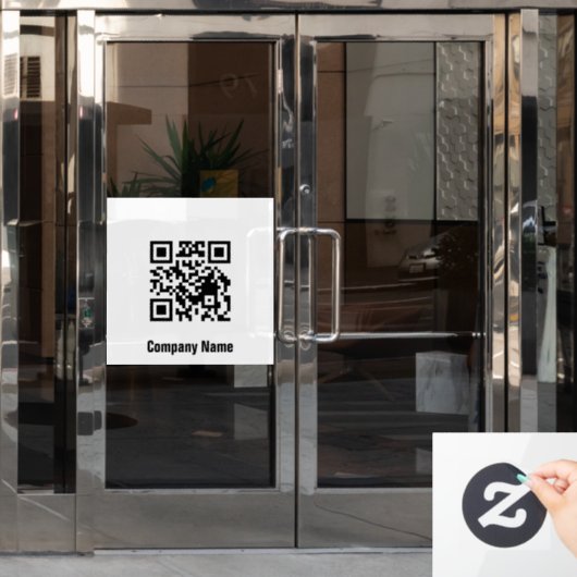 QR Code Black and White Business Template  Fensteraufkleber (Büro Tür)