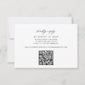 QR code black and white monogram wedding RSVP Karte (Rückseite)