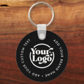 QR Code Black Business Logo Schlüsselanhänger für (Vorderseite)