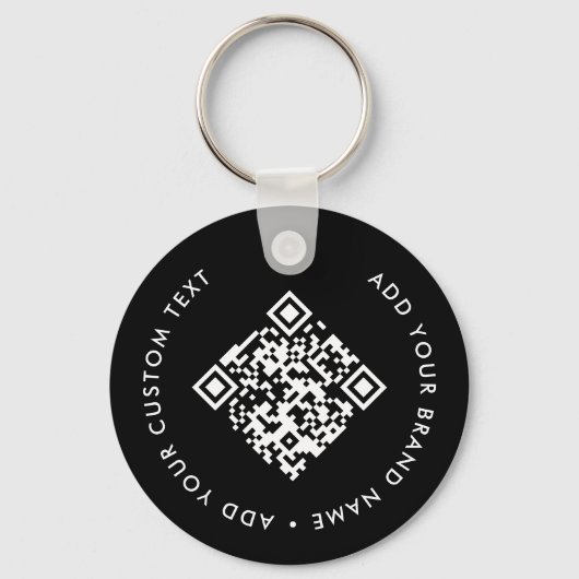 QR Code Black Business Logo Schlüsselanhänger für (Rückseite)