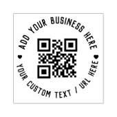 QR-Code | Black Business Modern Budget Round Gummistempel (Prägung)