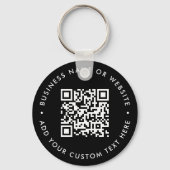 QR-Code | Black Business Modern Budget Round Schlüsselanhänger (Vorderseite)