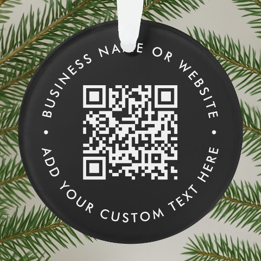 QR-Code | Black Business Moderne Weihnachten Ornament