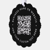 QR-Code | Black Business Moderne Weihnachten Ornament Karte (Links)