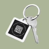 QR-Code | Black Business Moderner, erschwinglicher Schlüsselanhänger