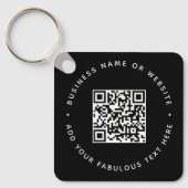 QR-Code | Black Business Moderner, erschwinglicher Schlüsselanhänger (Vorderseite)