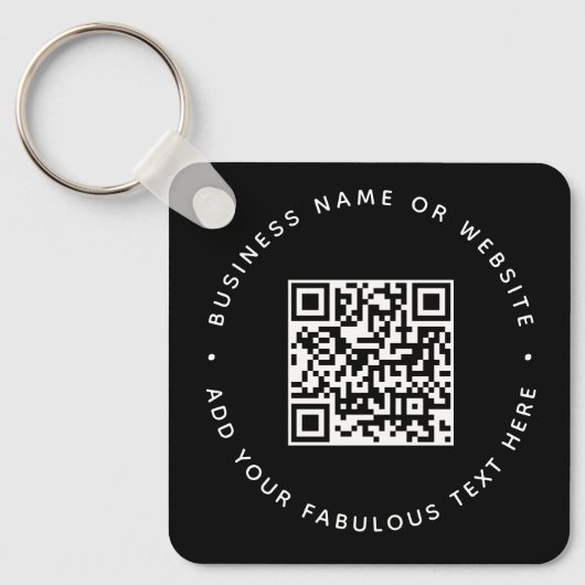 QR-Code | Black Business Moderner, erschwinglicher Schlüsselanhänger (Vorderseite)