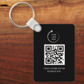 QR Code| black Business Professional Simple Logo Schlüsselanhänger (Vorderseite)