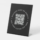 QR-Code | Black Business Website Modern stilvoll Sockelschild (Vorderseite)
