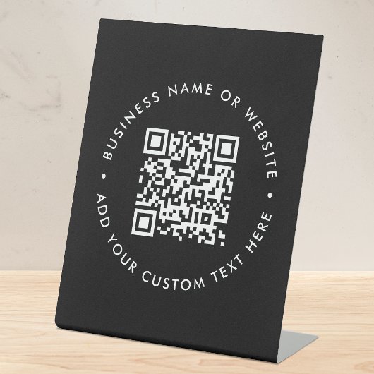 QR-Code | Black Business Website Modern stilvoll Sockelschild