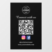 QR Code Black Business Window Clubierung Social Me Fensteraufkleber (Blatt)