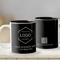 QR Code Black Company Business Logo Promo