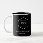 QR Code Black Company Business Logo Promo Zweifarbige Tasse (Links)