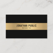 QR Code Black & Gold Elegantes Berufliches Glossy Visitenkarte (Vorderseite)