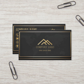 Qr Code Black Gold Modernes Minimalistisches Beruf Visitenkarte