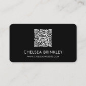 QR Code Black Leopard Print Business Card Visitenkarte (Vorderseite)
