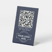 QR Code Black Menu Logo Unberührbare Moderne Café Sockelschild (Vorderseite)