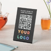 QR Code Black Menu Logo Unberührbare Moderne Café Sockelschild (In SItu)