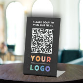 QR Code Black Menu Logo Unberührbare Moderne Café Sockelschild
