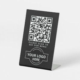 QR Code Black Menu Logo Unberührbare Moderne Café Sockelschild