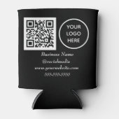 QR Code Black Modern Business Logo Dosenkühler (Vorderseite)
