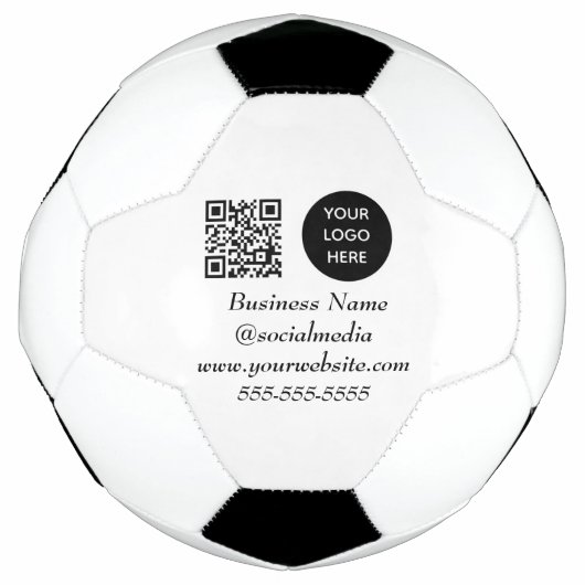 QR Code Black Modern Business Logo Fußball (Vorderseite)