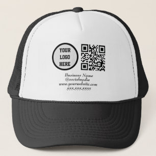 QR Code Black Modern Business Logo Truckerkappe
