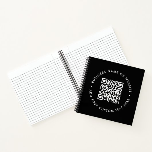 QR-Code | Black Modern Minimal Stilvolles Business Notizblock (Innenseite)