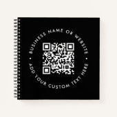 QR-Code | Black Modern Minimal Stilvolles Business Notizblock (Vorderseite)