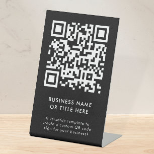 QR-Code Black Modern Minimalistisch Simple Busin Sockelschild