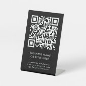 QR-Code | Black Modern Minimalistisch Simple Busin Sockelschild (Vorderseite)