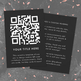 QR-Code | Black Modern Minimalistisch Stylish Scan Einladung
