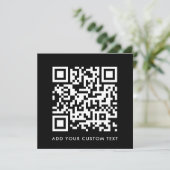QR-Code | Black Modern Minimalistisch Stylish Squa Einladung (Stehend Vorderseite)