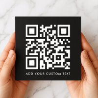 QR-Code | Black Modern Minimalistisch Stylish Squa