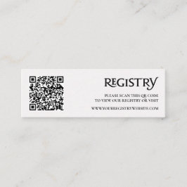 QR Code Black Modern Royal Chic Registrierung Mini Visitenkarte